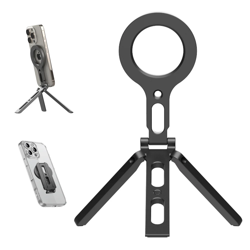 Aluminum Phone Tripod Stand with Magnetic Mount for iPhone and Android