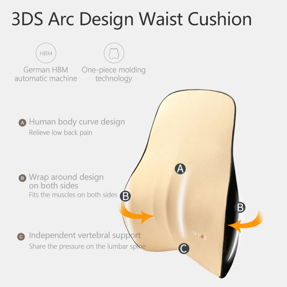 Car Lumbar Support Headrest Neck Pillow Support Universal Soft Neck Pillows Cushion Car Memory Foam Lumbar Pillow Back Support