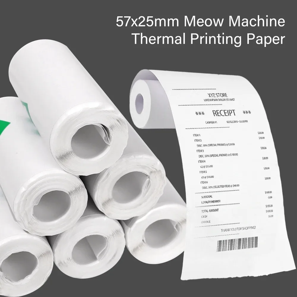 Self Adhesive Stickers Printer Sticker Paper Thermal Paper Roll Printing Label Sticker 57*25MM Thermal Paper Label Sticker Self-adhesive Rolls Paper For Mini Printer Instant Print Kids Camera Photo