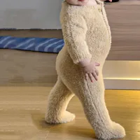 0-3T Newborn Kid Baby Boys Girls Winter Clothes Warm Baby Romper with Hat Cute Sweet Jumpsuit Cute Sweet Lovely Baby Outfit