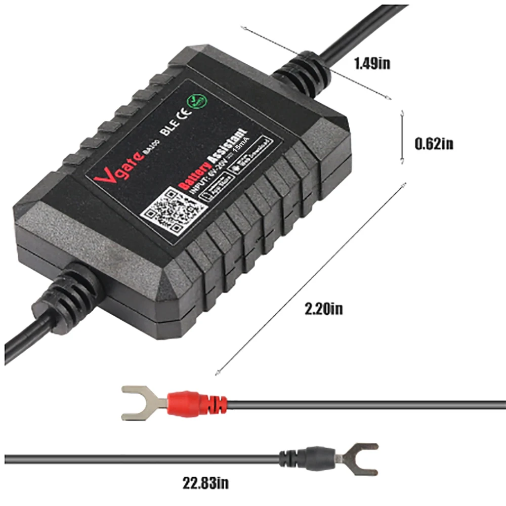 Vgate BA100 Car Battery Tester Bluetooth 4.0 Wireless 6~20V Battery Load Tester Monitor for Android & iOS