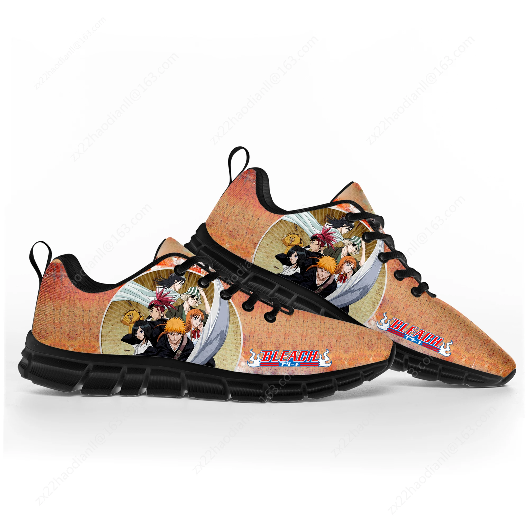 Bleach Kurosaki Ichigo Sports Shoes Mens Womens Teenager Kids Children Sneakers Custom High Quality Couple Black Casual Shoe