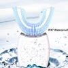 360 Degrees Automatic Sonic Electric Toothbrush for Adults Intelligent U Shaped Tooth Brushes USB Charging Blue Light Waterproof 5