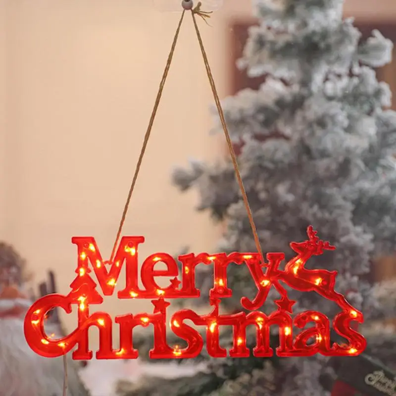 

Merry Christmas Lighted Sign Battery Operated LED Lights For Christmas Decorations Christmas Hangable Decoration Supplies