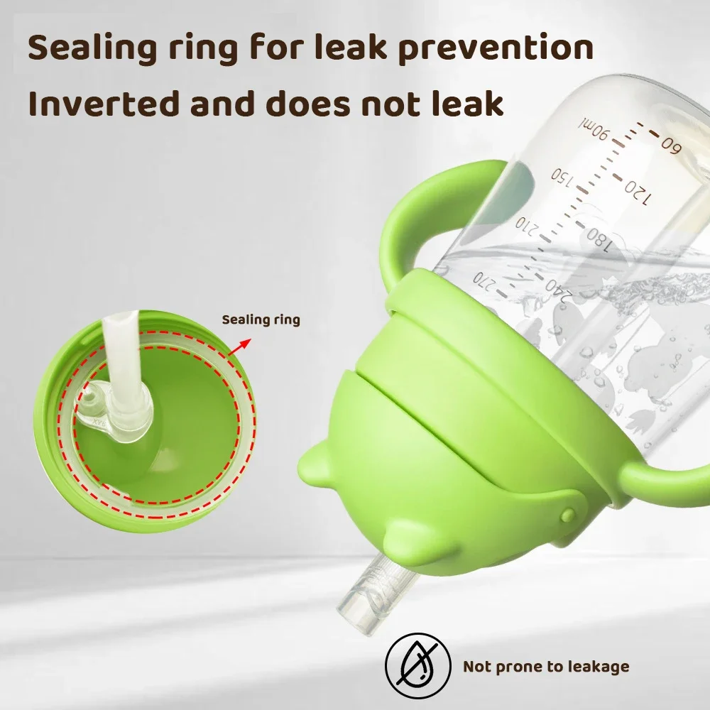  학습용 음료컵 PP 소재 귀여운 질식 방지 훈련컵 손잡이 포함  독립 음료수 전환용