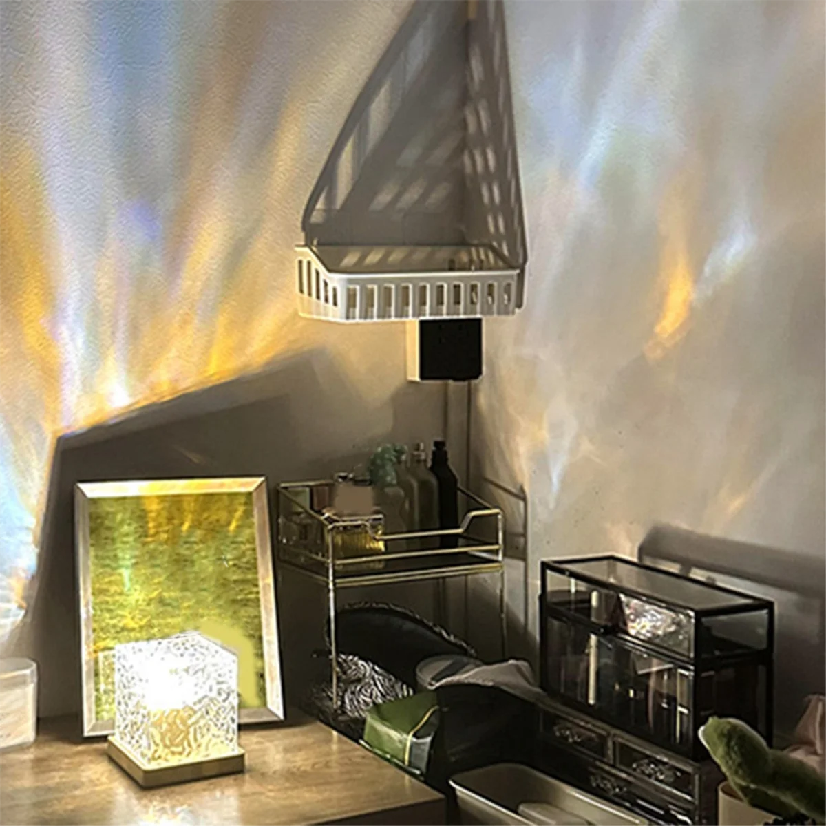 

USB хрустальная лампа, водонепроницаемый проектор, ночник, квадратная лампа с дистанционным управлением, закат, детской декоративной лампы