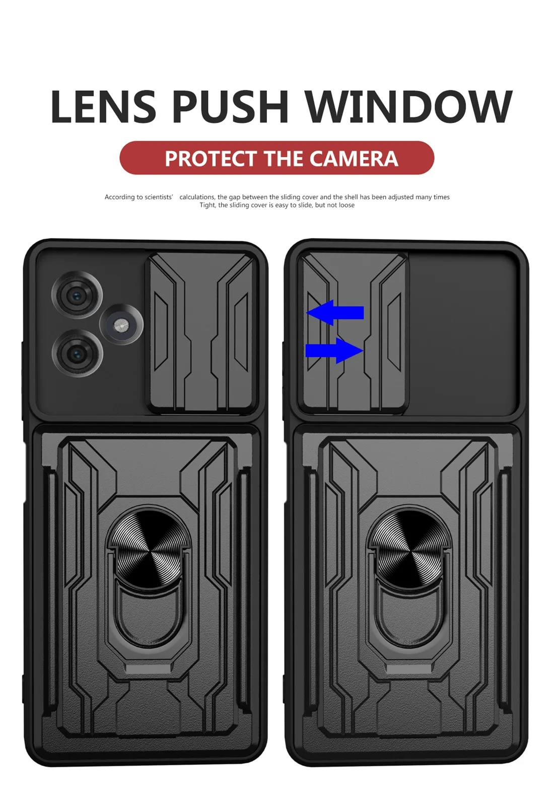 Sleek Protective Moto G Phone Case with Camera Cover, Card Holder, and Kickstand