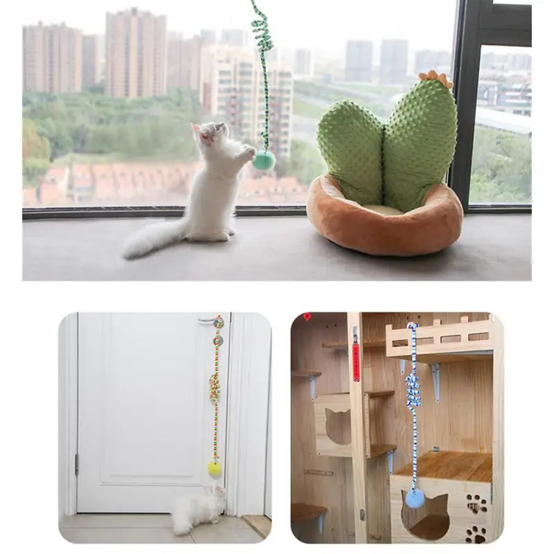 Interactive Simulation Cat Toy Self-hey Interactive Toy Kitten Playing Teaser Wand Cat Bell Hanging