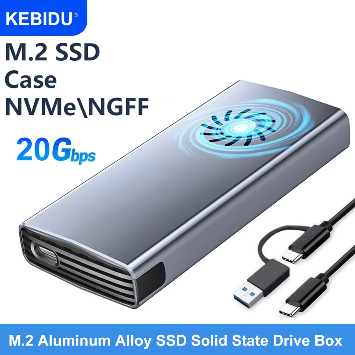 SSD Enclosure 20Gbps/10Gbps M.2 PCIE Dual Protocol HDD to USB Type C 3.1 Adapter for NVME/NGFF SATA