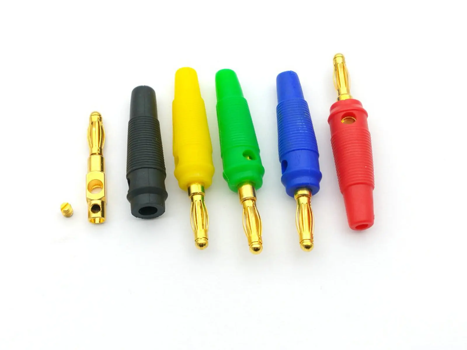100 Pcs Gold Plated 4mm Banana Plug Screw To Binding Post Test Probes