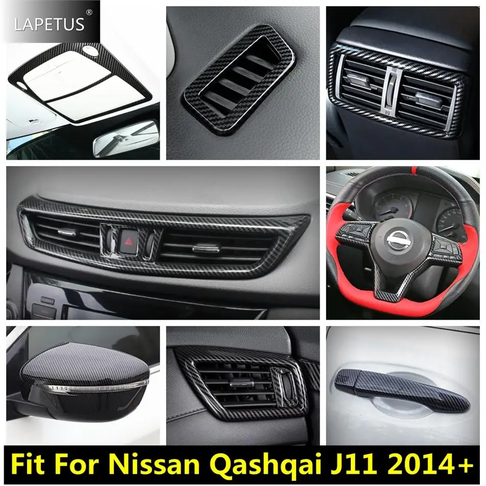 

Window Lift Button / Read Light / Rearview Mirror Cap Cover Trim For Nissan Qashqai J11 2014 - 2020 Car Carbon Fiber Accessories