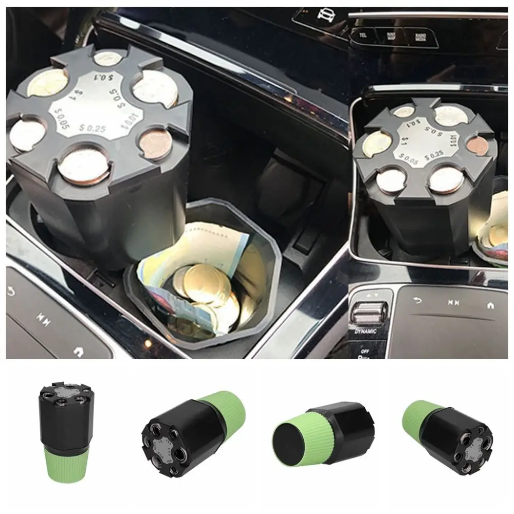 2-Layer Design Car Coin Piggy Bank Cup Shape Large Capacity Money Storage Box Multifunction Coin Storage Holder Vehicle Use