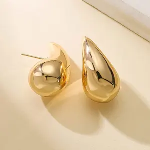 Image for Vintage Gold Color Plated Chunky Dome Drop Earring 