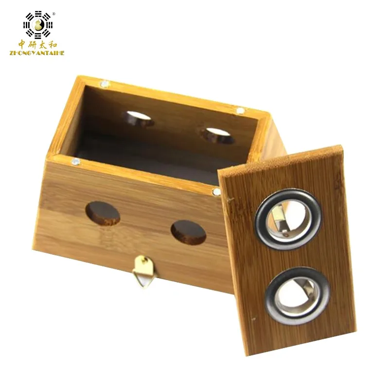 Bamboo Moxa Roll Box Moxa Roll Stick Box Health Care Healing Therapy Sticker Moxibustion Holder Case 2 Holes