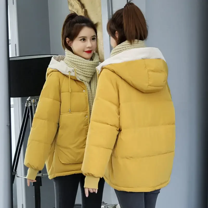 Womens Hooded Winter Jacket - Cotton Padded Warm Coat