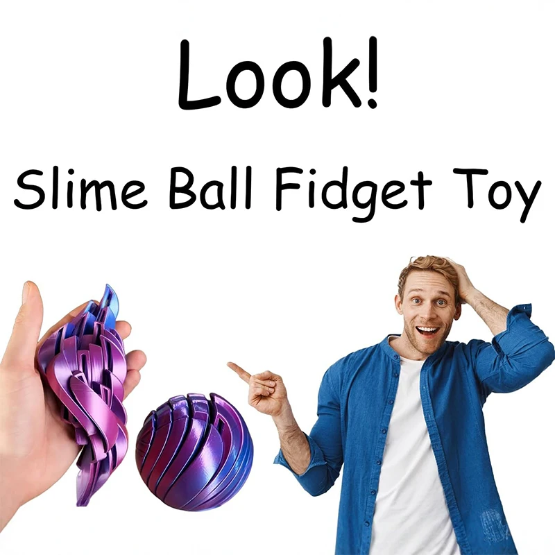 Slime Ball Fidget Toy 3D Printed Twistsphere Fidget Toy Gear Liquid Flow Ball With Rotating Design Anxiety Relief Toys For Offic