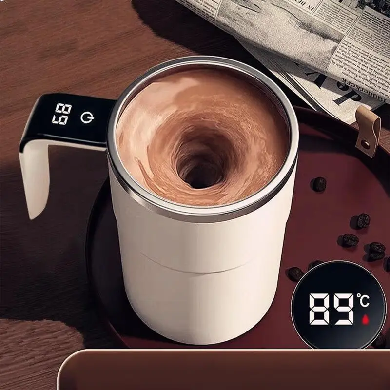 Coffee Stirring Cup Stirring Cup Electric Stirring Cup Coffee Cup Automatic Stirring Magnetic Mug Rechargeable Stirring Coffee Cup with LCD Display Electric Cup Coffee Mixer