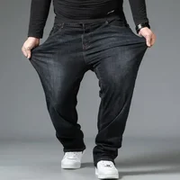10XL Mens Black Jeans Oversize High Waist Loose Trousers Large Size Husband Plus Size Loose Denim Trousers Blue Male Denim Pants 2