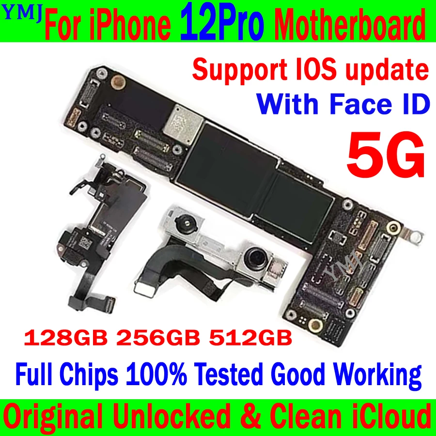 

Clean ICloud Full Working 100% Original Mainboard For IPhone 12 PRO Motherboard With/No Face ID Main Logic Board Free Shipping