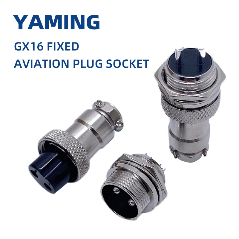 Male Female Connector GX16 Metal Aviation Socket Coupler 2 3 4 5 6 7 8 9 Core Pin Electric Cable Terminal Fixed Butt Mobile Type