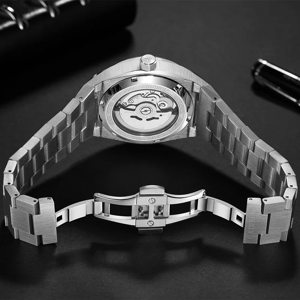 CADISEN 40ミリ自動 MIYOTA 8215 ステンレス鋼サファイア CADISEN 高級デザイン 42 ミリメートルメンズ腕時計日本 NH35A