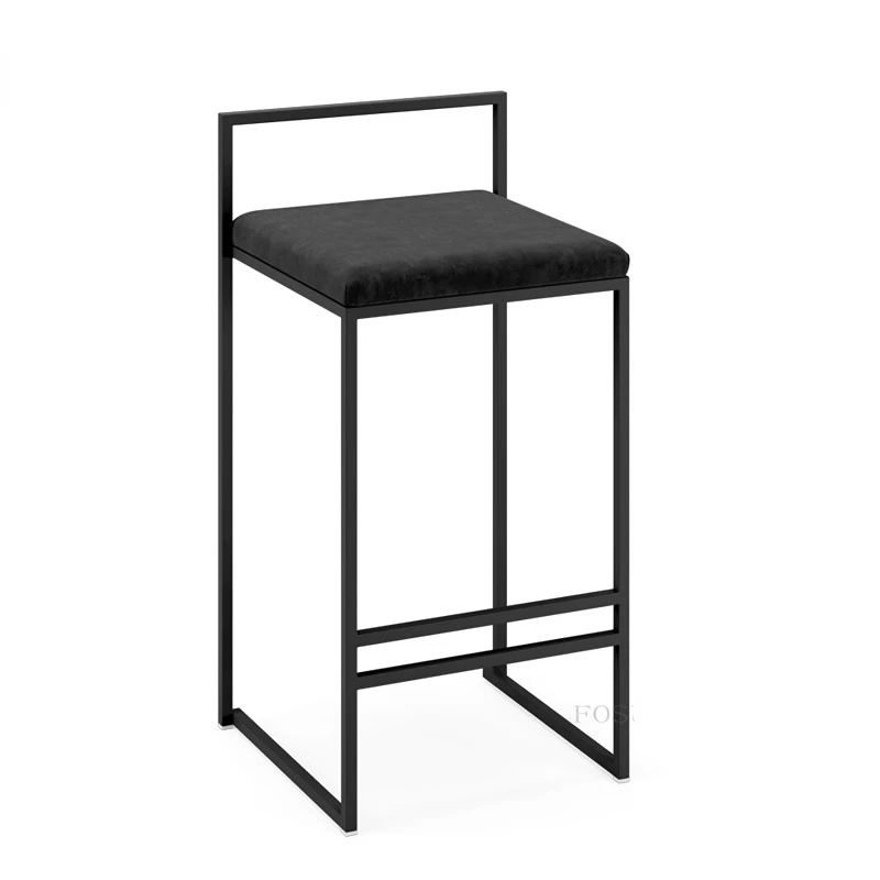 

High Dinning Counter Bar Stool Metal Velvet Nordic Black Luxury Chairs Metal Dinning Counter Chaises De Bar Pub Furnitures