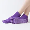 Hot Sale Women Anti-slip Yoga Socks Fingers Fitness Pilates Socks Gym Five Toe Sport Socks Cotton Colourful Elastic Winter 2