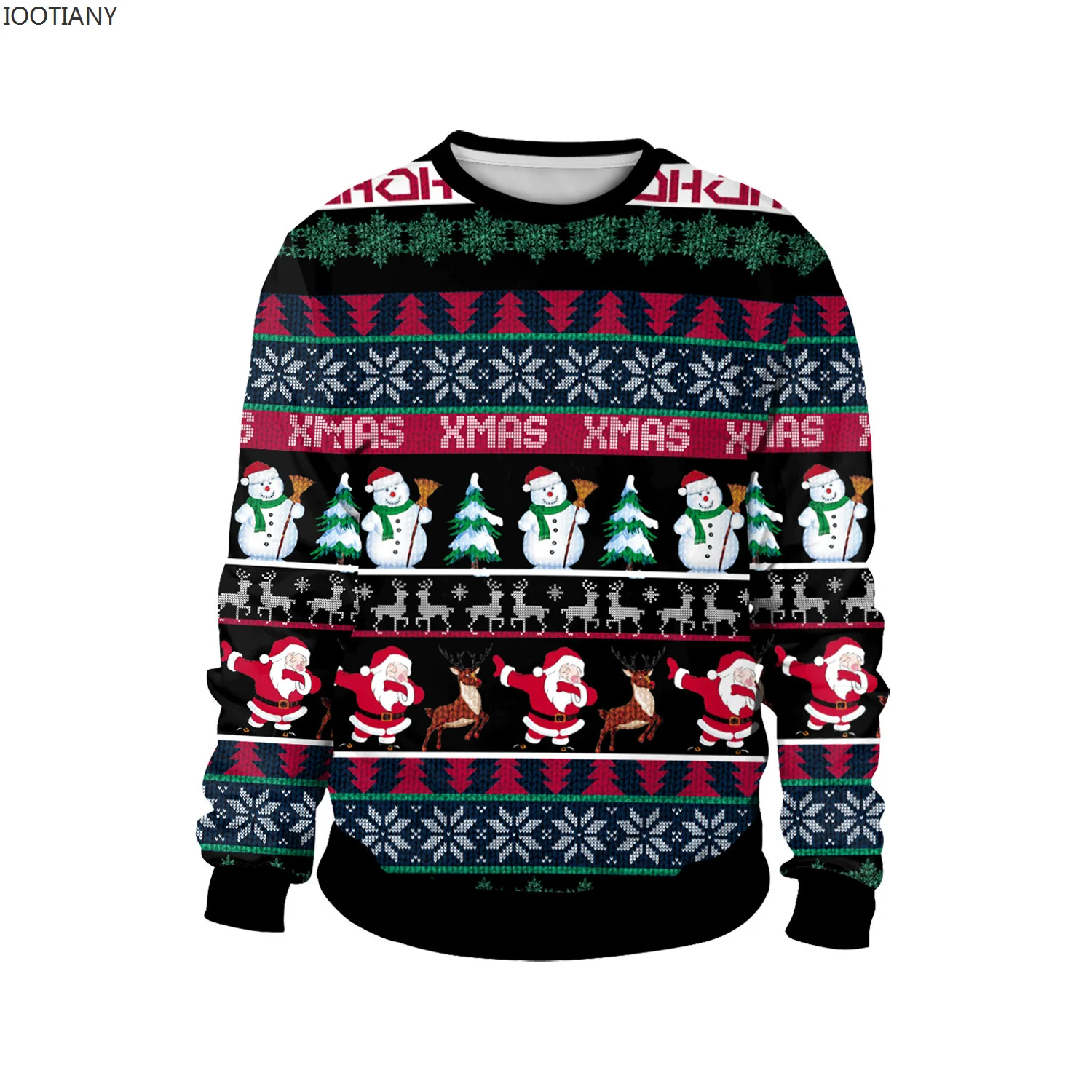 Felpa Di Natale Uomo Divertente – Maglione Ugly Christmas Con Babbo Natale, Fiocchi Di Neve E Renne, Morbido E Oversize Per Feste Invernali