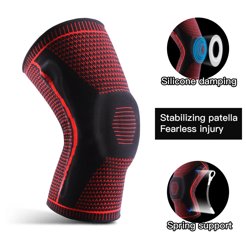 1 PC Knee Pads Strap Patella Medial Support Meniscus Silicone Compression Protection Sport Knee Braces Basketball Running