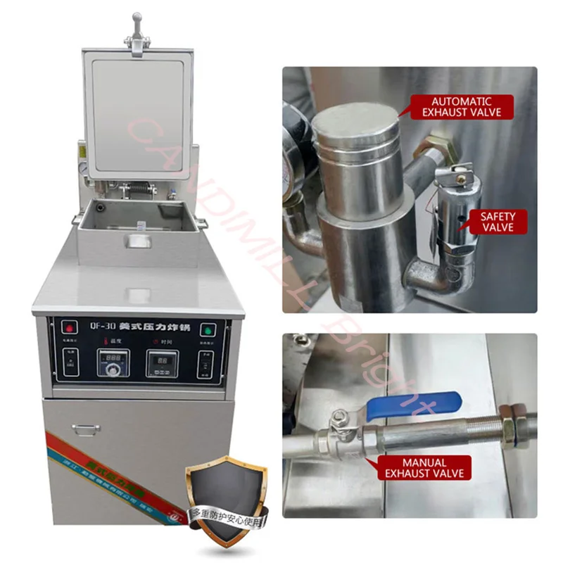 Commercial Gas Electric Deep Fryer Commercial Chicken Fried Stove High Pressure Duck Chicken Fryer Electric Gas Dual Use