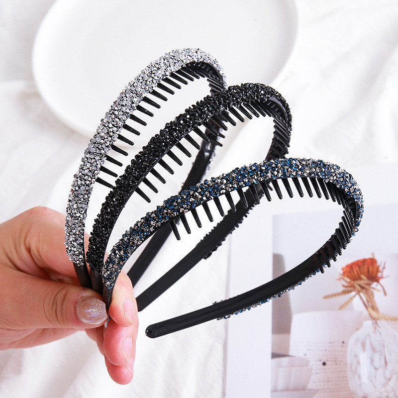 Rhinestone Non-slip Hair Band High Cranial Crown Broken Hair Finishing Headband Face Wash Versatile Hair Accessories