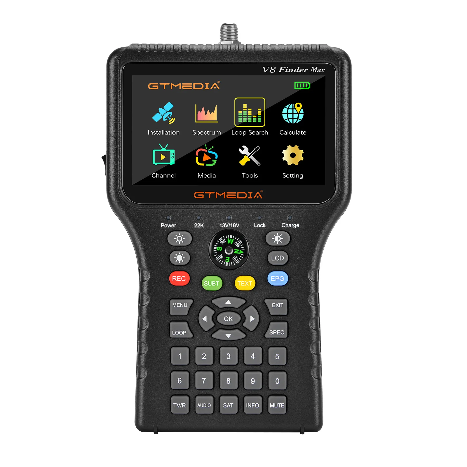 

GTMEDIA V8 Finder Max Satellite Signal Finder 4.3'' LCD DVB-S/S2/S2X H.265 ACM Satellite Locator Finder Satfinder Finder Meter