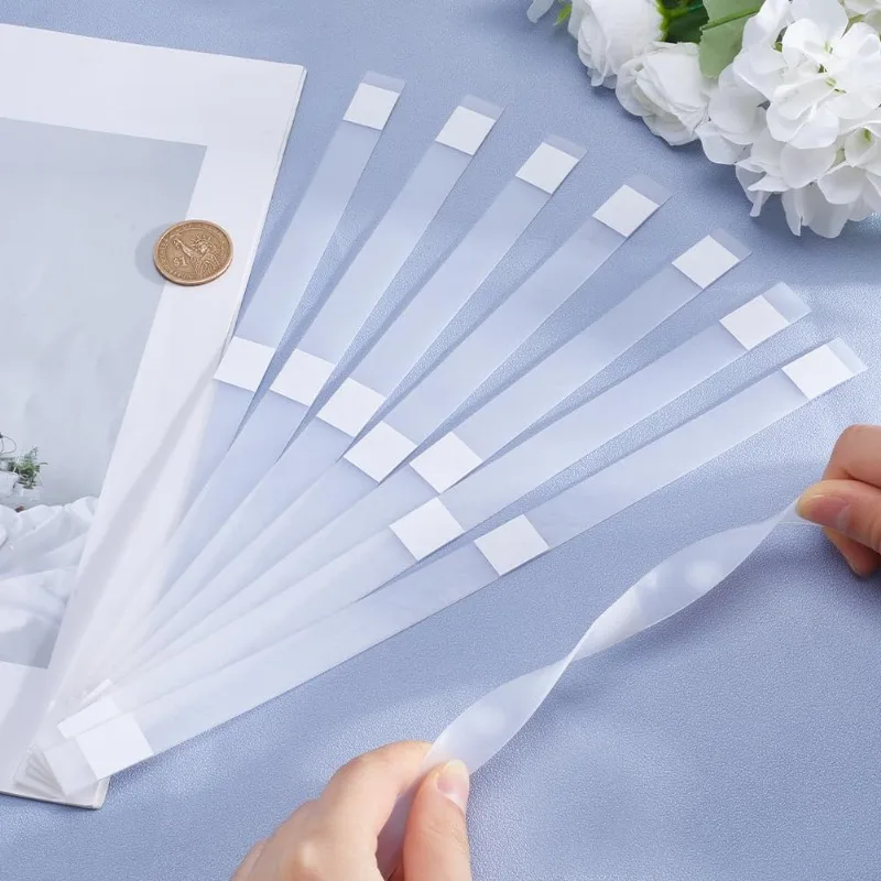 20Pcs 15mm/10mm Wide Thermal Glue Strips for Books Repair Bookbinding Mesh Backing EVA Hot Melt Adhesive Three Point