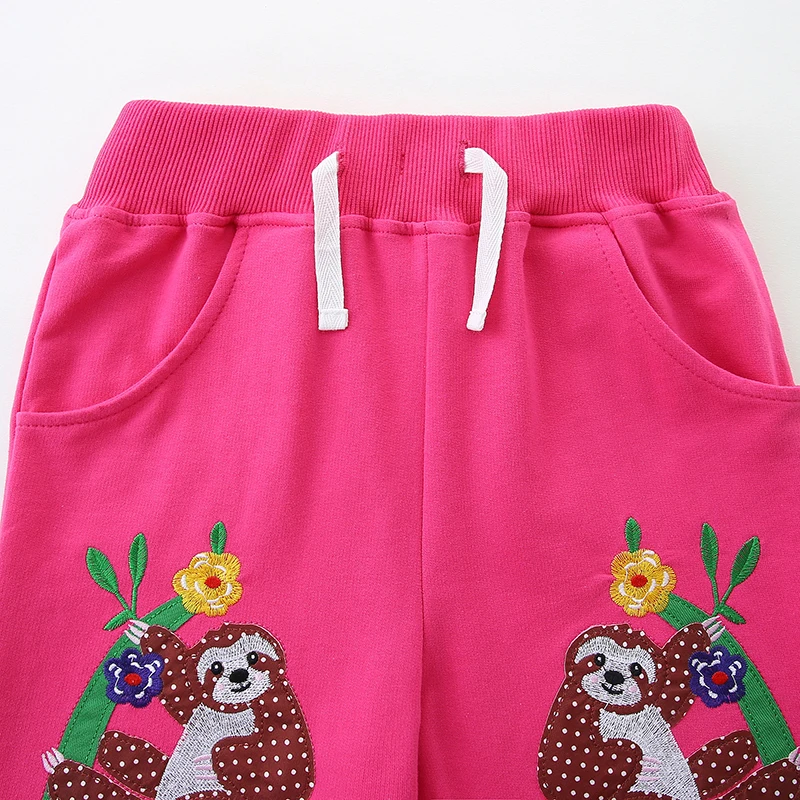 Baby Girls Children's Clothing Summer Embroidered Cartoon Monkey Short Pants Cotton 2-7 Years