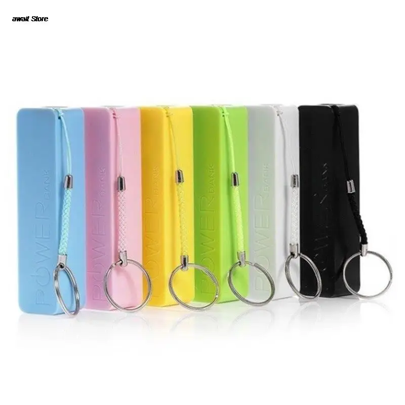 Portable Battery Charger Portable 2600mAh USB External Power Bank Case Pack Box 18650 Battery Charger No Battery Powerbank With Key Chain