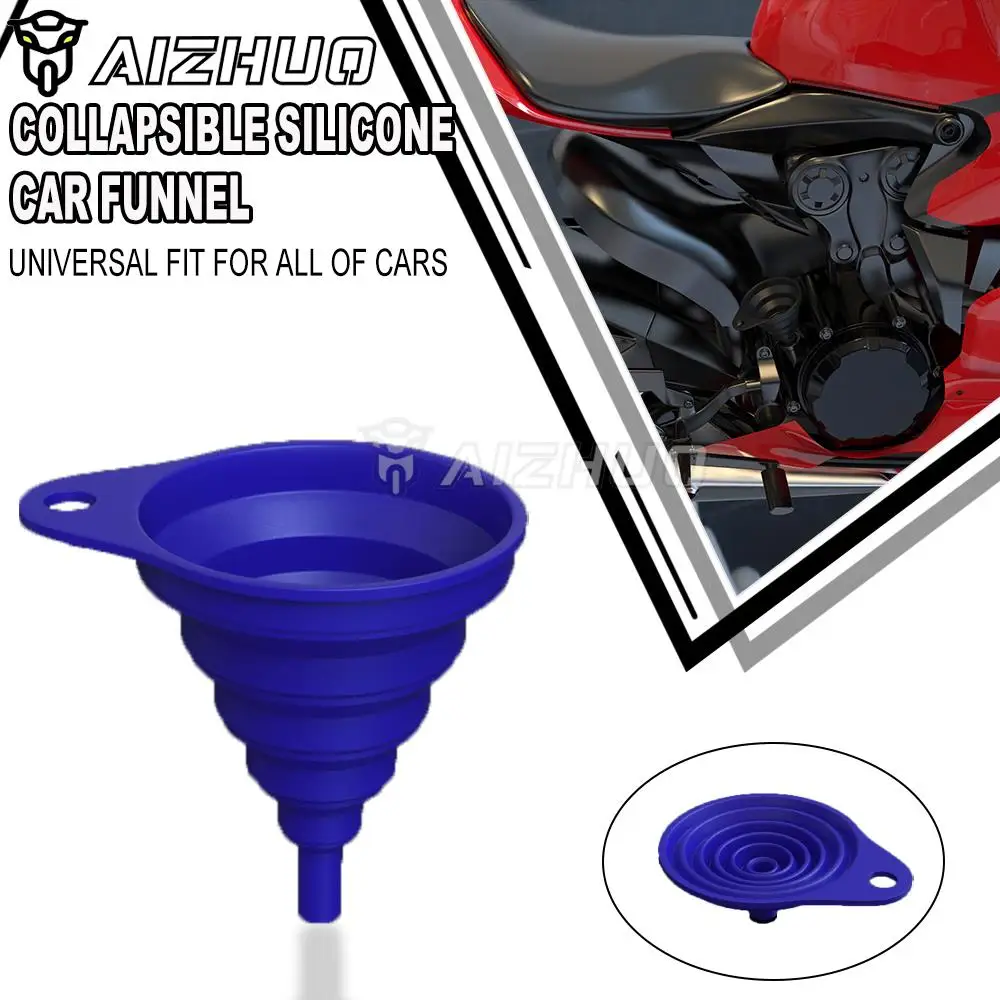 

For Yamaha FZR400 FZR600 FJR1300 XJR1300 Universal Motrcycle Engine Collapsible Silicone Liquid Funnel FZR 400 600 XJR FJR 1300