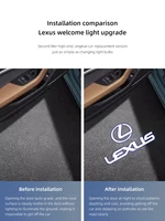 2Pcs LED Welcome Lights Car Door Emblem Projector Lamps For Lexus F SPORT ES RX NX LS UX LM LX GX LC RZ IS CT GS RC HS SC TX LBX 4