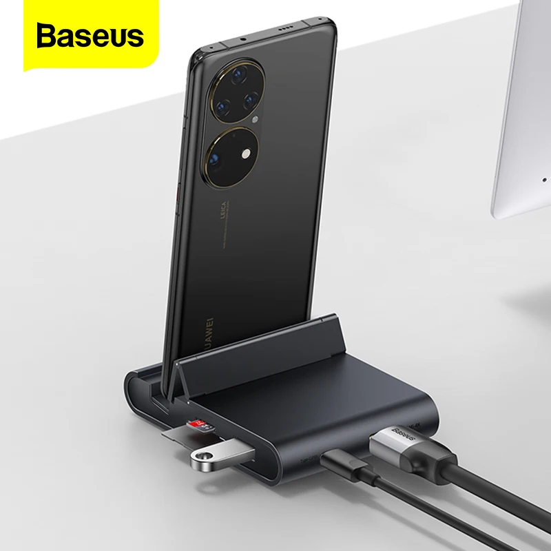 

Baseus USB C HUB Dex Station to USB 3.0 HDMI-compatible USB HUB for Samsung S20 Note 20 Huawei P40 Mate 30 Type C Dock Station