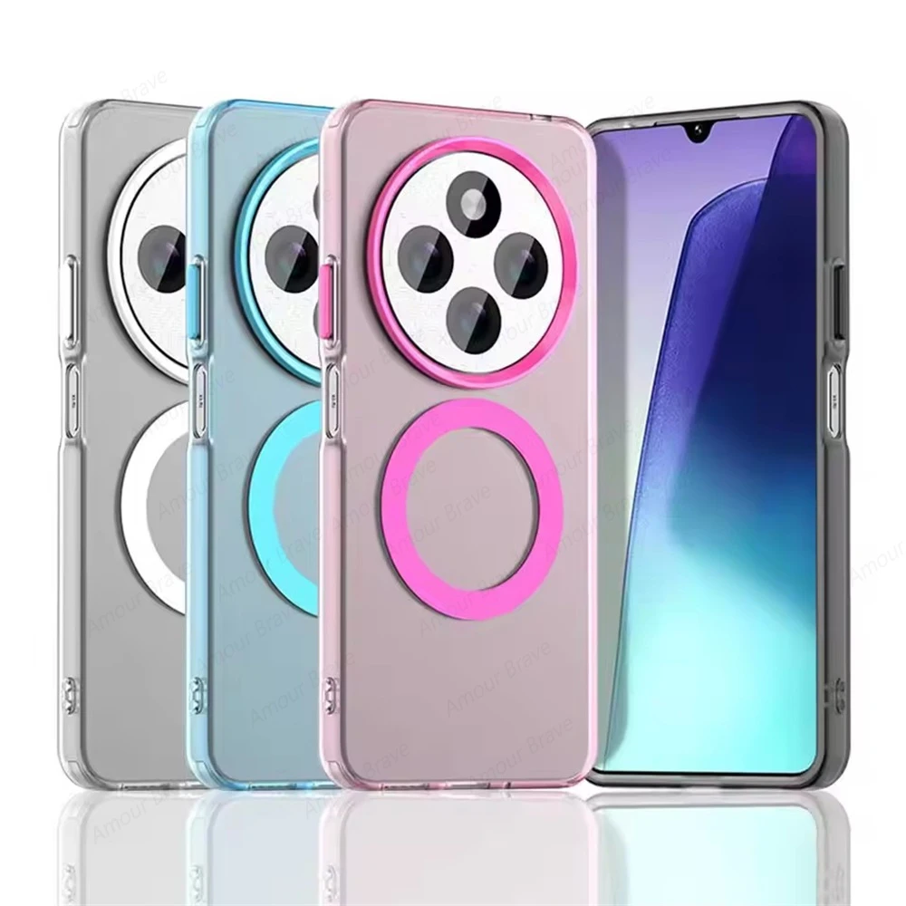 Sleek Matte Clear Shockproof Phone Case with Magnetic Cover Compatibility