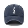 Music Note Print Baseball Cap Solid Color Washed Distressed Casual Sports Hats Lightweight Adjustable Dad Hat For Women Men 4