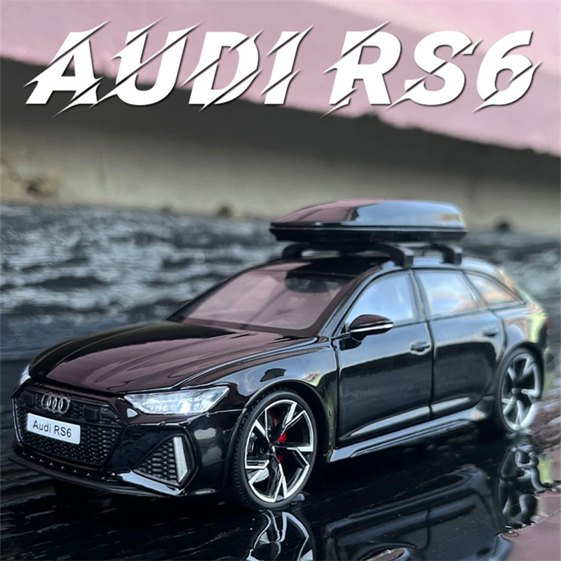 

Модель автомобиля Audi RS6 Avant, металлическая игрушечная машинка из сплава, модель машины, имитация звука и светильник, детские игрушки, подарок, 1/32