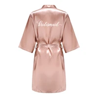Robe de demoiselle d'honneur en Satin or Rose, peignoir de mariage pour femmes, vêtements de nuit, Kimono pour mère de demoiselle d'honneur 5