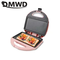 DMWD Electric Egg Sandwich Maker Mini Grilling Panini Baking Plates Toaster Multifunction Non-Stick waffle Breakfast Machine EU 2
