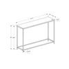 Modern Console Accent Table Entryway Narrow Sofa Living Room Bedroom White Marble Look Laminate Black Metal 4