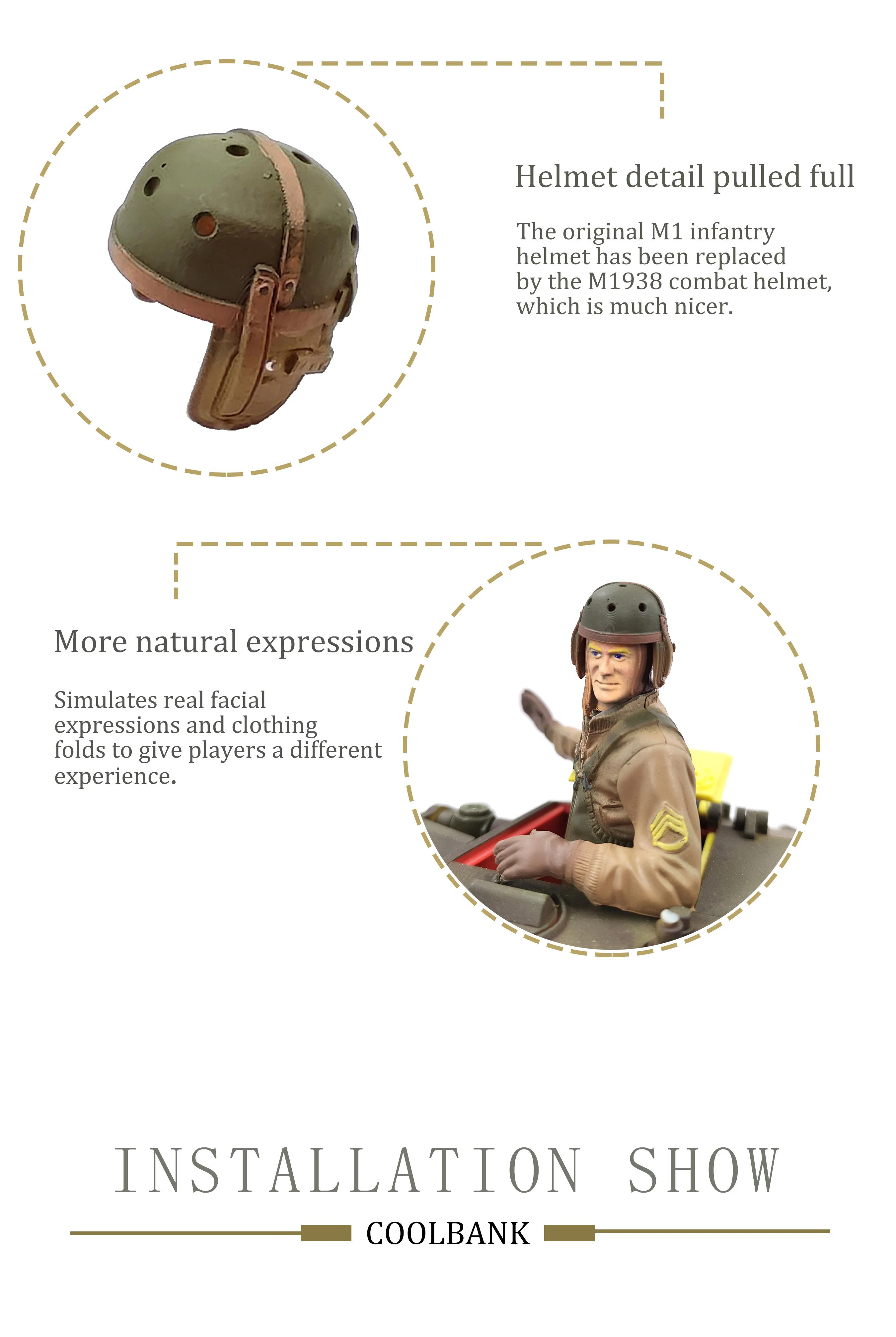 COOLBANK 1/16 WWII U.S.A. Vehicle Captain 1938 HLC-0003 Army Soldier Military themes Model figure soldier( For US. Stuart M5A1 ) 5
