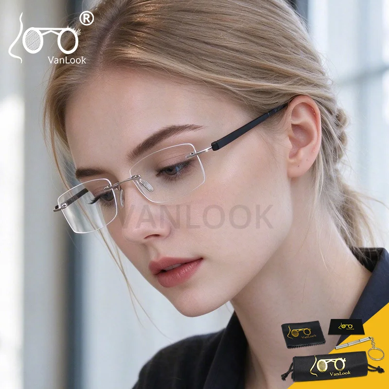 Randlose Lesebrille blaues Licht blockiert tr90 rahmenlose Brillen Presbyopie Spektakel mit Dioptrien 0.75 125 175 225 275 325