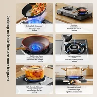Gas Stove 4 Burners Gas Stove Desktop Double Stove Fire Liquefied Small Household Appliances 2