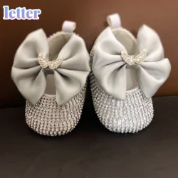 Ensemble de chaussures de princesse à strass pour bébé fille, avec bandeau et ailes scintillantes en cristal, cadeau de fête prénatale 