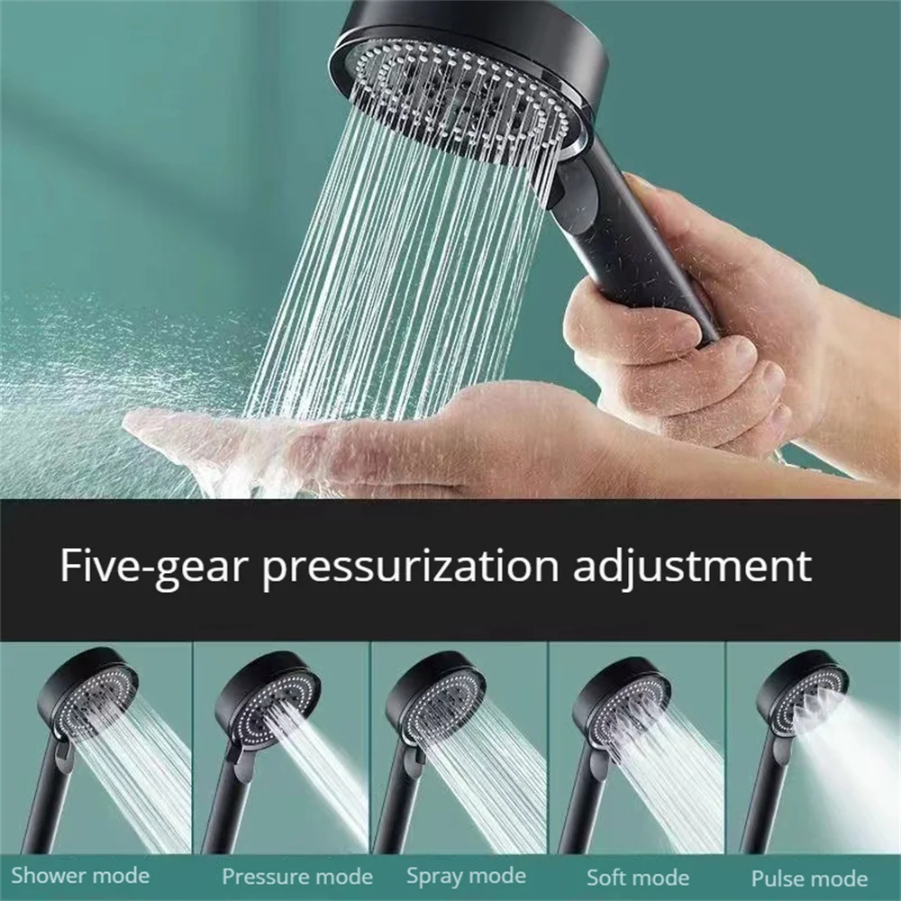 5ModesShowerHeadAdjustableHighPressureWaterSavingShowerHead