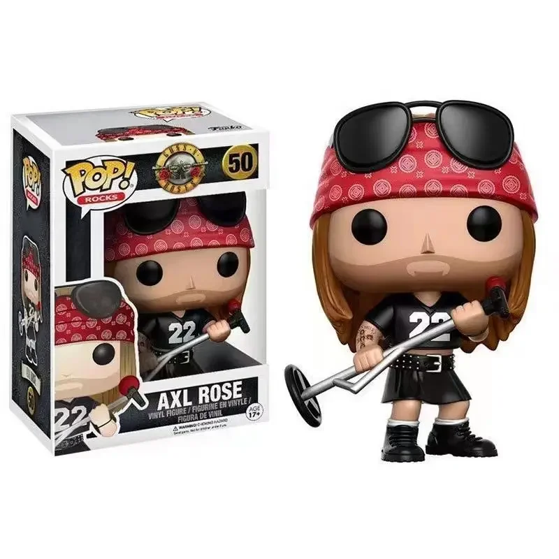 thumbnail image 1 of 2025 ¡NUEVO! Figuras de acción de vinilo Funko POP de la banda Guns&n&Roses, Axl Rose n.° 50, Slash n.° 51, Duff Mckagan n.° 52, Marian Carey n.° 85, juguetes y regalos, 1 of 5